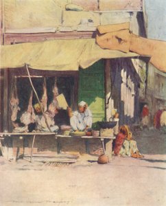 En köttaffär i Peshawur, 1905 av Mortimer Ludington Menpes