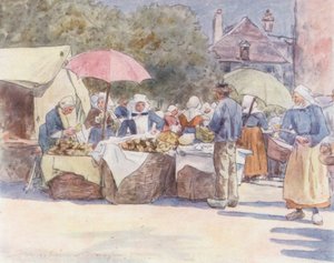 Brödstånd (färglitografi) av Mortimer Ludington Menpes