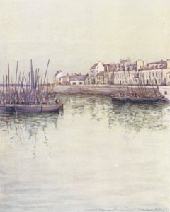 Concarneaus hamn (färglitografi) av Mortimer Ludington Menpes