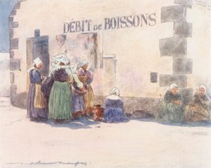 Debit de Boissons (färglitografi) av Mortimer Ludington Menpes
