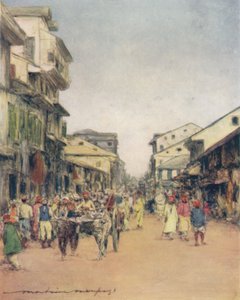 På gatorna i Delhi, 1905 av Mortimer Ludington Menpes