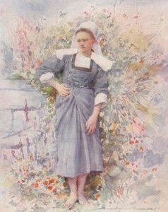 La Petite Marie (färglitografi) av Mortimer Ludington Menpes