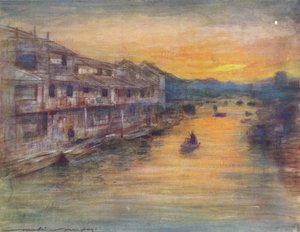På den stora kanalen, Osaka, c1887, 1901 av Mortimer Ludington Menpes