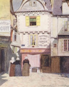 Place Henri Quatre, Vannes (färglitografi) av Mortimer Ludington Menpes