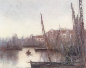 Sardinflottan, Concarneau (färglitografi) av Mortimer Ludington Menpes