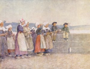 Vakt för fiskeflottan, Concarneau (färglitografi) av Mortimer Ludington Menpes