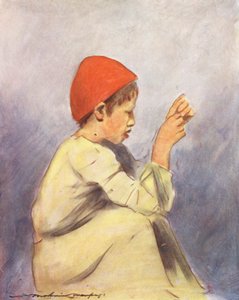 Världens barn: Skräddarpojke (färglitografi) av Mortimer Ludington Menpes