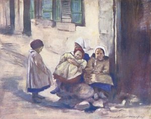 Världens barn: Breton, en familj (färglitografi)