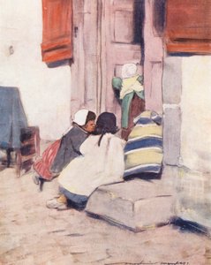 Världens barn: Breton, lekstuga (färglitografi)