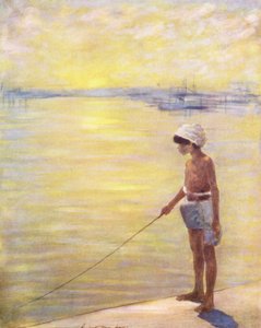 Världens barn: Cingalese, fiske (färglitografi) av Mortimer Ludington Menpes