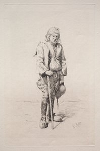Man med käpp.