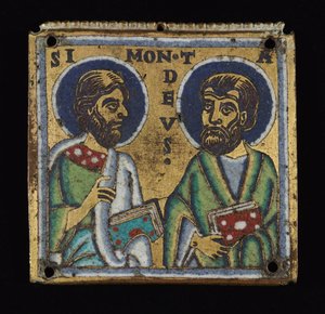 Platta: Simon och Thaddeus, c.1160 av Mosan School