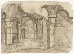 Vägen genom Colosseum, Rom av Moses ter Borch (manner of)