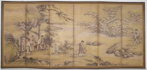 Scener Från 24 Paragons Of Filial Piety (bläck och guldpigment på papper) av Motonobu Kano