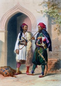 Arnaout och Osmanli soldater i Alexandria, Egypten, 1848 av Mouilleron