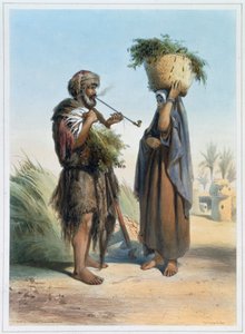 Fellah man och kvinna, 1848 av Mouilleron