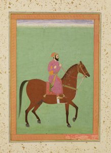 A Mughal Amir on Horseback, ca 1670-80, från Large Clive Album av Mughal School
