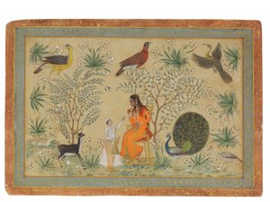 Adlig kvinna i en trädgård, ca 1740 av Mughal School