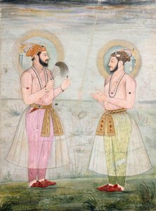 Porträtt av prins Dara Shikoh och prins Sulaiman Shikoh Nimbate, ca 1665 av Mughal School