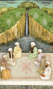 Vise i religionsdiskussion, c.1680 av Mughal School