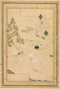 Picknick i bergen, illustration på en sida, ca. 1550-1600. av Muhammadi