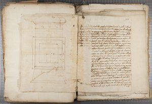 Portfölj med teckningar av Mutio Oddi från Urbino och andra, p120, c.1635-40 (penna och bläck på papper i inbunden volym)