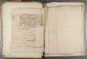 Portfölj med teckningar av Mutio Oddi från Urbino och andra, s 120, tergo, c.1635-40 (penna och bläck på papper i inbunden volym)