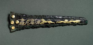 Dolk (brons, guld och silver) av Mycenaean