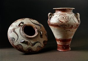 Mykensk konst: keramiska vaser. 1400 f.Kr. Athenes, Musee de l