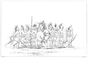 Tiggerdans, Sac and Fox, Rock Island, Upper Mississippi, 1841. av Myers and Co