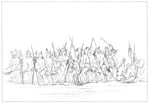 Siouxernas hunddans, 1841. av Myers and Co