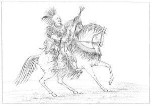 Keokuk till häst, Rock Island, Upper Mississippi, 1841. av Myers and Co