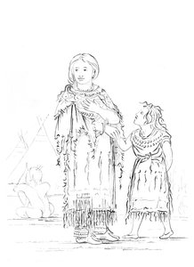 Indiansk kvinna och barn, 1841.