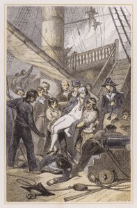 Nelsons död i Trafalgar (färgad gravyr)