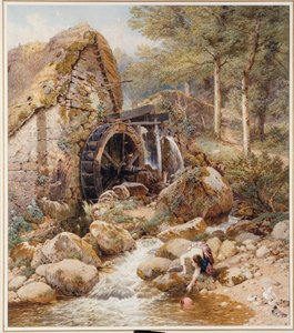 En gammal vattenkvarn av Myles Birket Foster