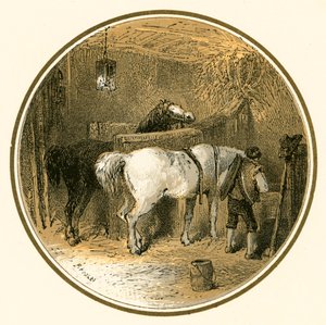 Hästar i stallet av Myles Birket Foster