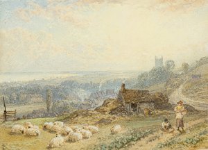 Hythe (akvarell) av Myles Birket Foster