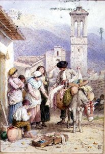 Pedlaren (akvarell) av Myles Birket Foster
