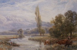 The Watering Place (akvarell) av Myles Birket Foster