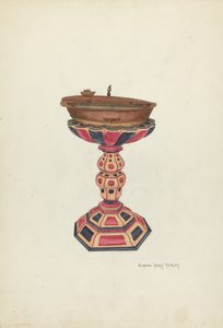 dopfunt och stativ av N.H. Yeckley