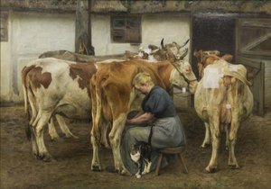 Att mjölka korna. Västjylland av N.P. Mols
