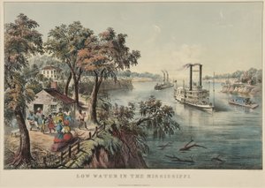 Low Water i Mississippi, 1868 av Nathaniel Currier