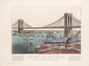 Den stora East River-bron: för att förbinda städerna New York och Brooklyn, ca 1872