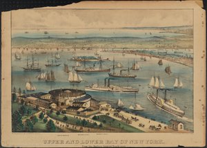 Upper and Lower Bay of New York, c.1881 av Nathaniel Currier