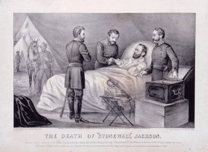 "Stonewall" Jacksons död (litografi) av N. and Ives J.M. (1824 95) Currier