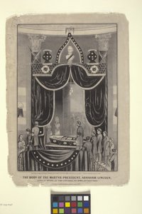 Martyrpresidentens kropp, Abraham Lincoln (litografi)