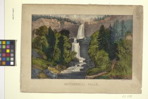 Catterskill Falls (handfärgad litografi)