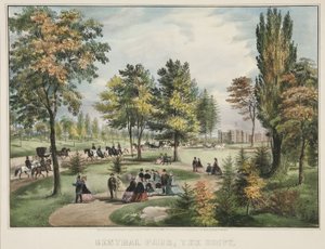 Central Park - The Drive av Currier and Ives