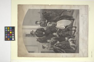 General Grant och hans familj (handfärgad litografi)