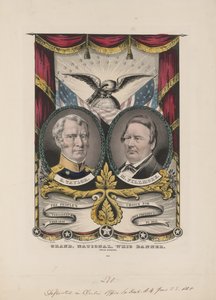 Grand national Whig banner, c.1848 (färglitografi) av Currier and Ives